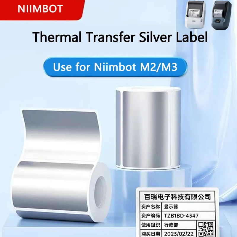 Office Hi Tech - Niimbot M2/M3 Silver Label Wärmeübertragungsdruckpapier Fester