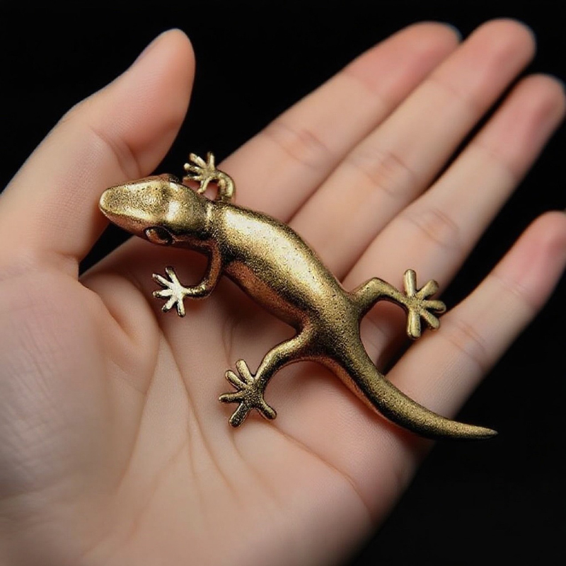 Office Hi Tech - Handgemachte Bronze Retro Gecko Eidechse Chamäleon